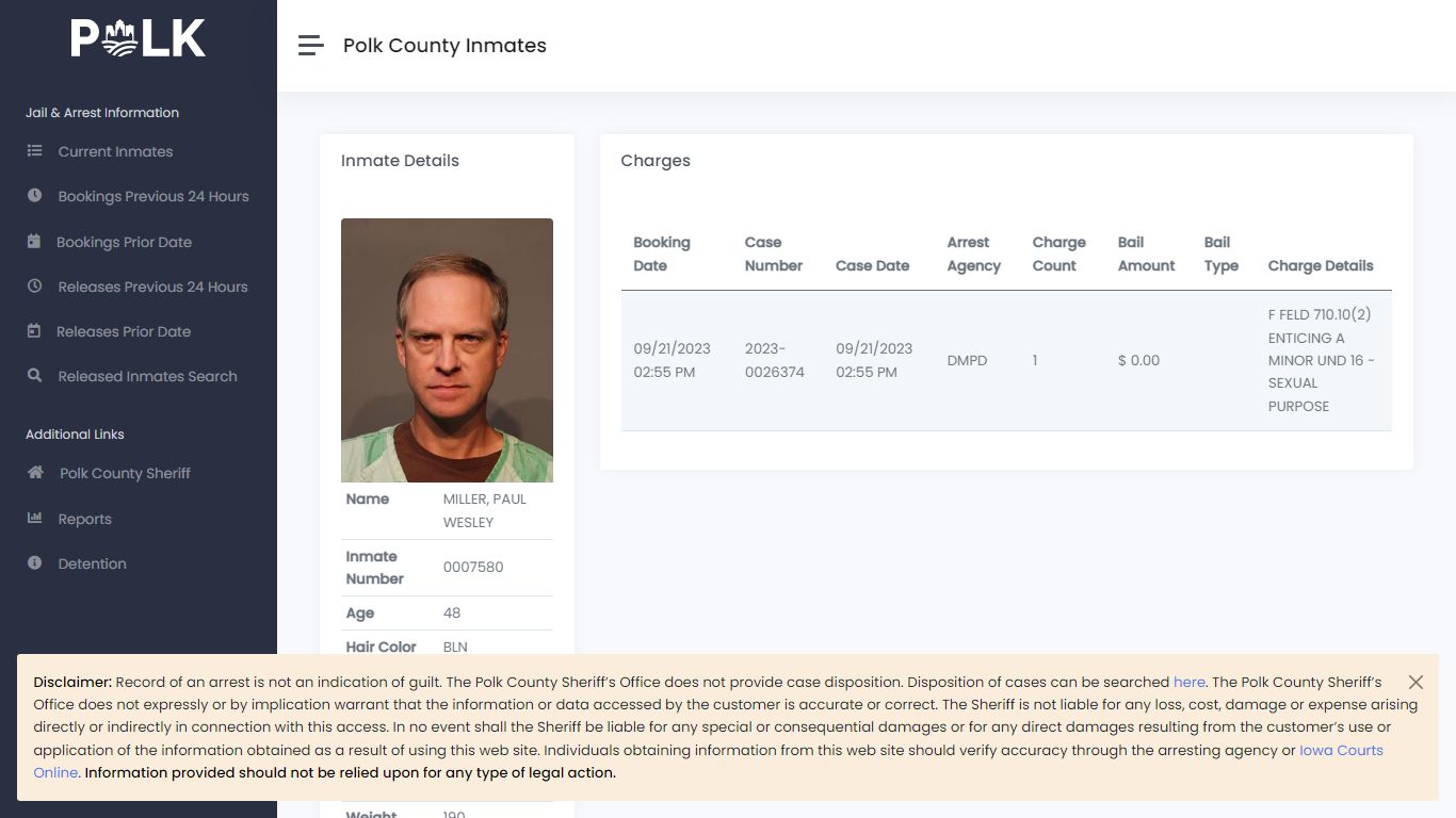 Inmate Details - Polk Inmates